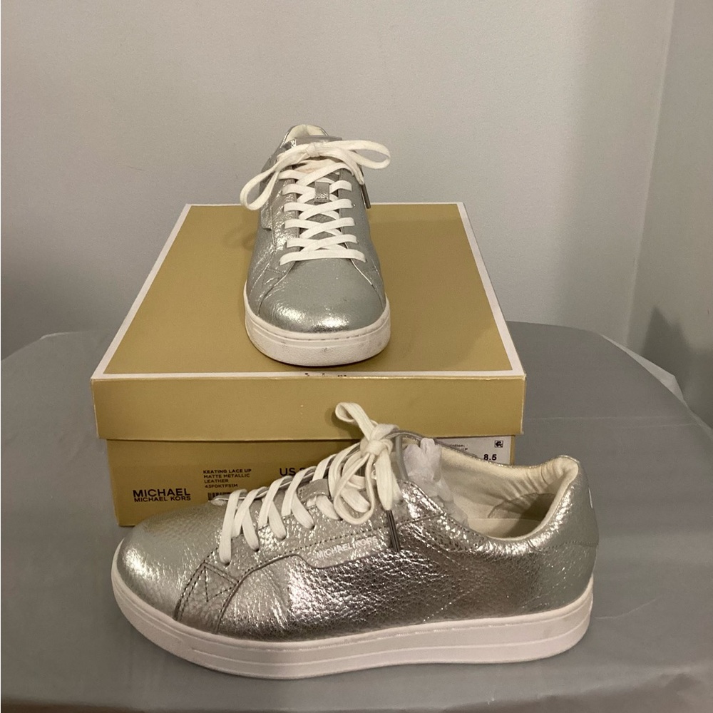 Michael Kors Metallic Silver Sneakers